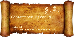 Gestettner Piroska névjegykártya