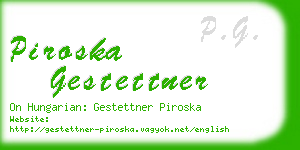 piroska gestettner business card